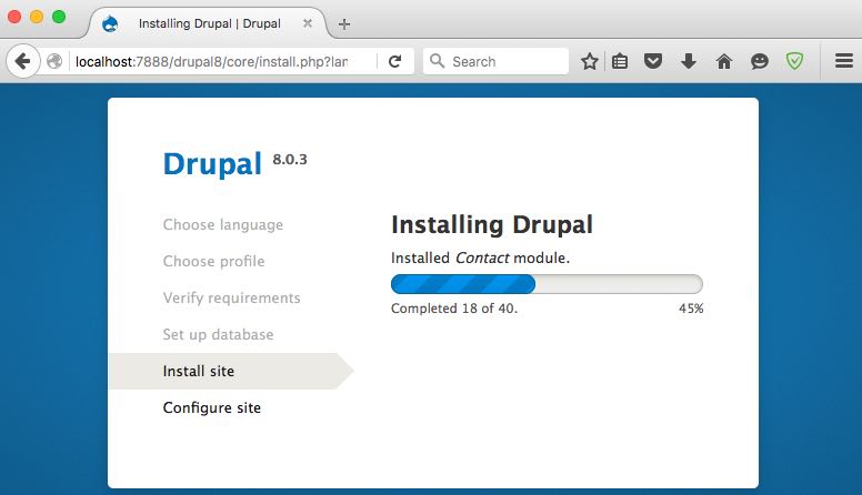 drupal 8 core install